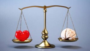 A scale balancing emotions and thoughts